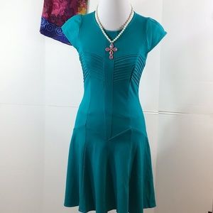 Julia Jordan teal green fit and flare dress 6